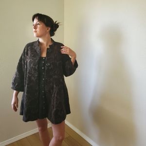 Anthropologie Elevenses Tapestry Float Peacoat